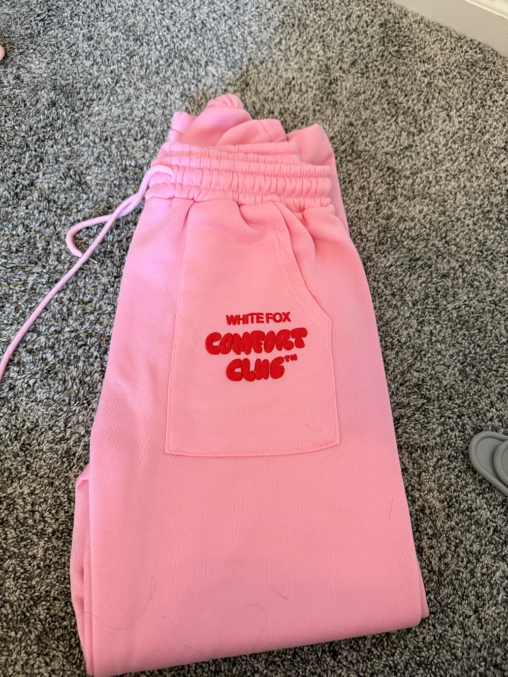 Pink White Fox Joggers. Size medium.  NWOT